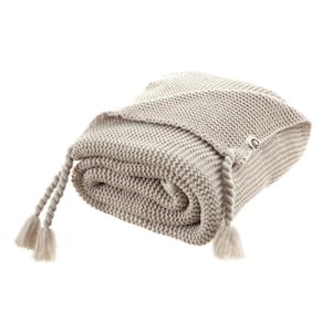 Charlie Sand Solid Color Acrylic Throw Blanket