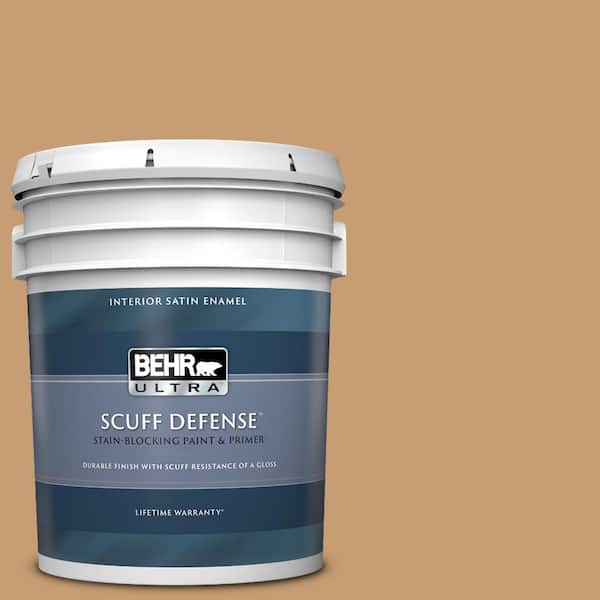 BEHR ULTRA 5 gal. #S270-5 Gingersnap Extra Durable Satin Enamel Interior Paint & Primer