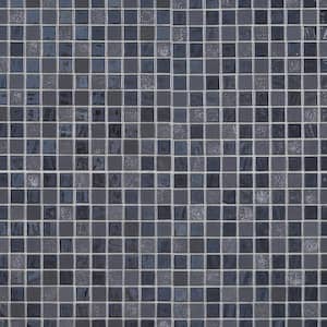 Rapids Midnight Sail 12.24 in. x 12.24 in. Polished Glass Floor and Wall Mosaic Pool Tile (1.04 sq. ft./Sheet)