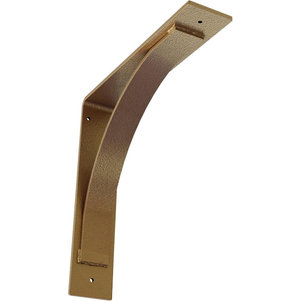 Ekena Millwork 3 in. W x 14 in. H x 14 in. D Hammered Gold Morris Steel Bracket