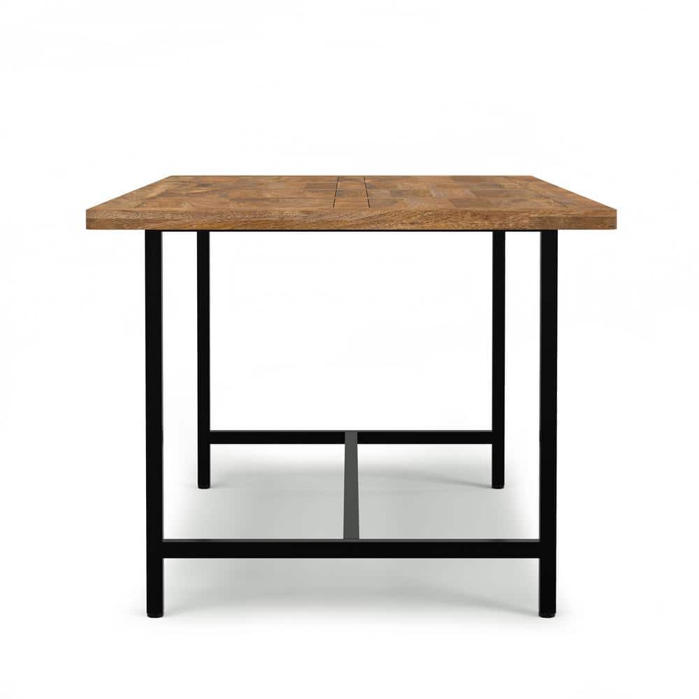 Campbell 72" Burnt Wax Mango Wood Industrial Dining Table