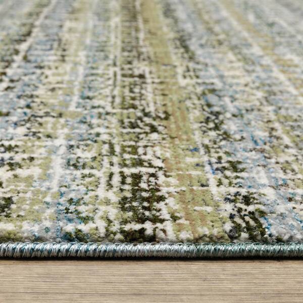 AVERLEY HOME Athena Green/Brown 5 ft. x 7 ft. Distressed Border Area Rug  004213 - The Home Depot