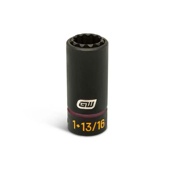 1/2 in. Drive 13/16 in. x 1 in. Lineman 2-in-1 12-Point Impact Socket