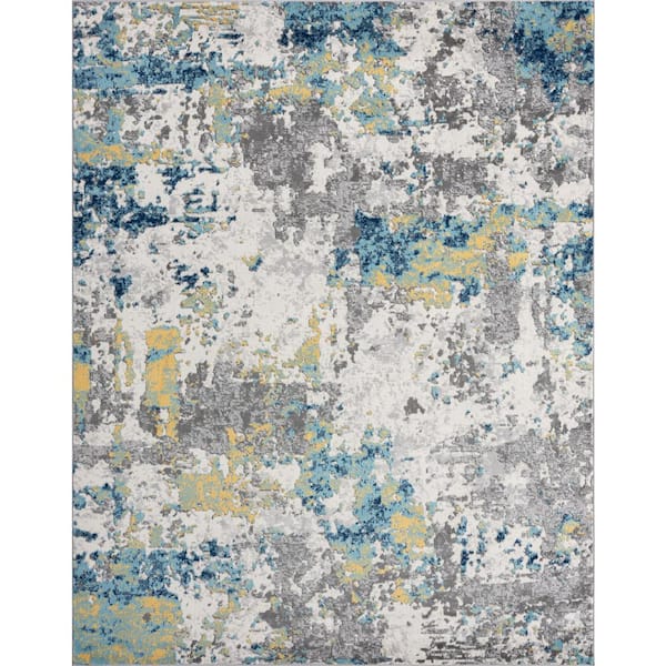 Tayse Rugs Dynamic Abstract Gold 8 ft. x 10 ft. Indoor Area Rug