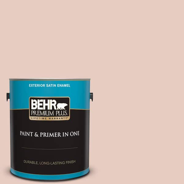 BEHR PREMIUM PLUS 1 gal. #T17-05 Life is a Peach Satin Enamel Exterior ...