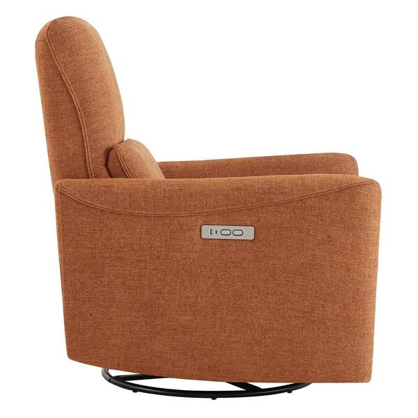 Spruce & Spring Kensie Terrracotta Fabric Swivel Power