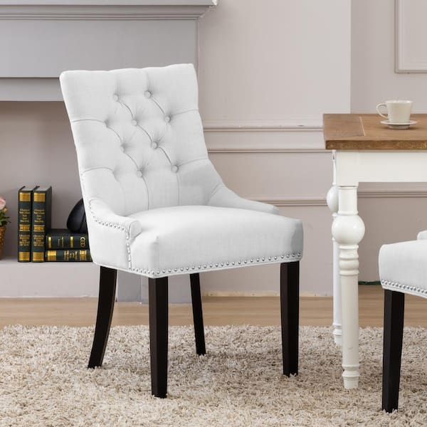 Mason Gray Tufted Wingback Dining Chair ID301 DT LGY The Home Depot