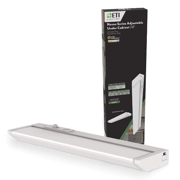 ETI LIGHTING NEXUS 24 in. Plug-in Adjustable Lens White Integrated LED Linkable Under Cabinet Light 1000lm Selectable CCT Dimmable