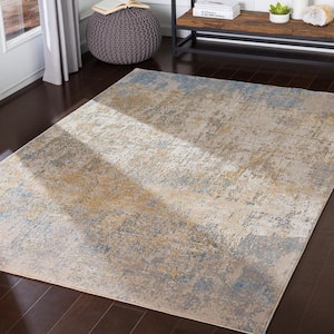 Halina Blue 5 ft. 3 in. x 7 ft. 3 in. Distressed Area Rug