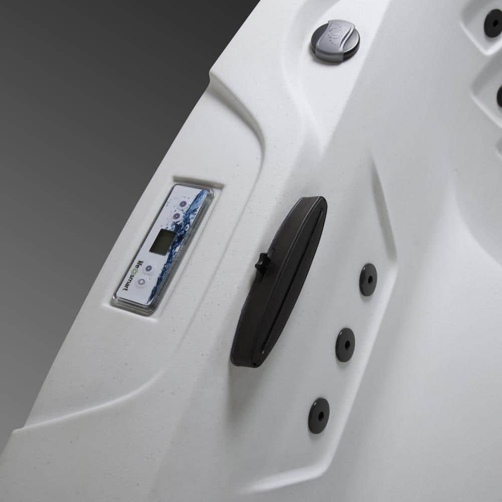 Leganza Arctic White and Gray 6-Person 90-Jet Spa with Lounge Seating