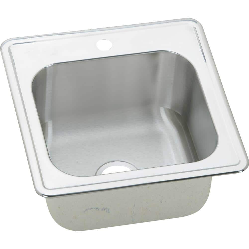 Elkay Gourmet Drop-In Stainless Steel 20 in. 1-Hole Single Bowl Kitchen Sink  ESE2020101 The Home Depot