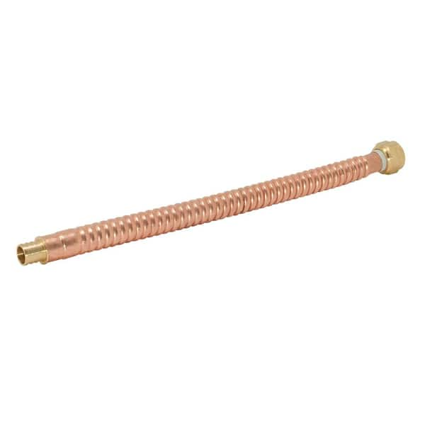 EASTMAN 3/4 in. FIP x 3/4 in. Brass Barb x 24 in. Water-Flex Corrugated Copper Water Heater Connector