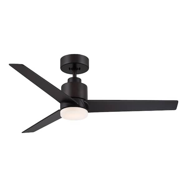 Flint Garden 44 in. Integrated LED Indoor Oil Rubbed Bronze Downrod Mount Ceiling Fan with Light and Remote Control