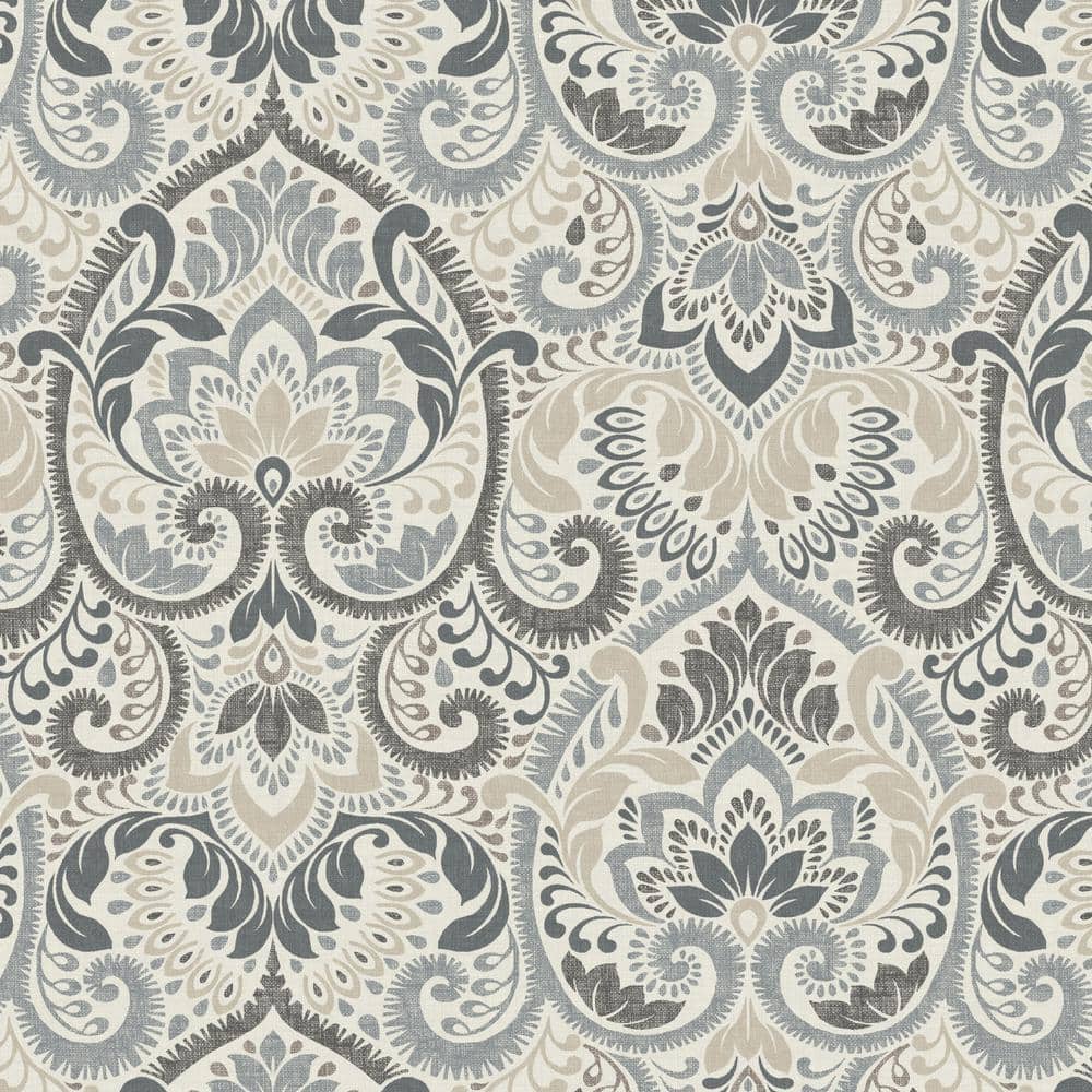 Aurora Damask Neutral 24"x24" Eco-Friendly Outdoor Deep Seat Cushion Set