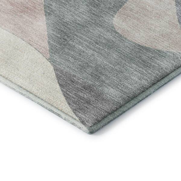 Mayfield Premium Machine Washable Abstract AMF2186 Blush 8 ft. x 8 ft. Round Rug