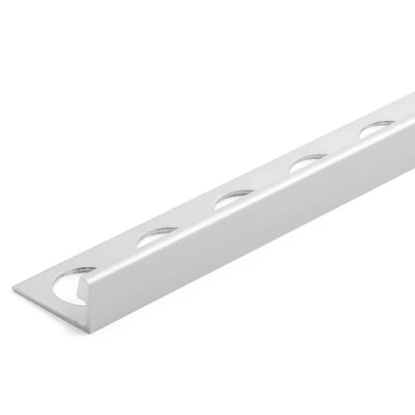 TrimMaster Satin Silver 1/2 in. x 98-1/2 in. Aluminum L-Shaped Tile Edging Trim