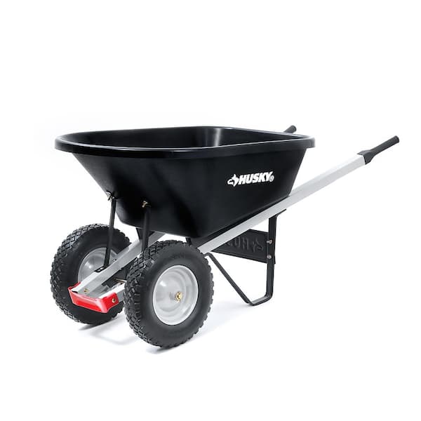 Husky 6 cu. ft. Poly Wheelbarrow with Flat-Free Tires