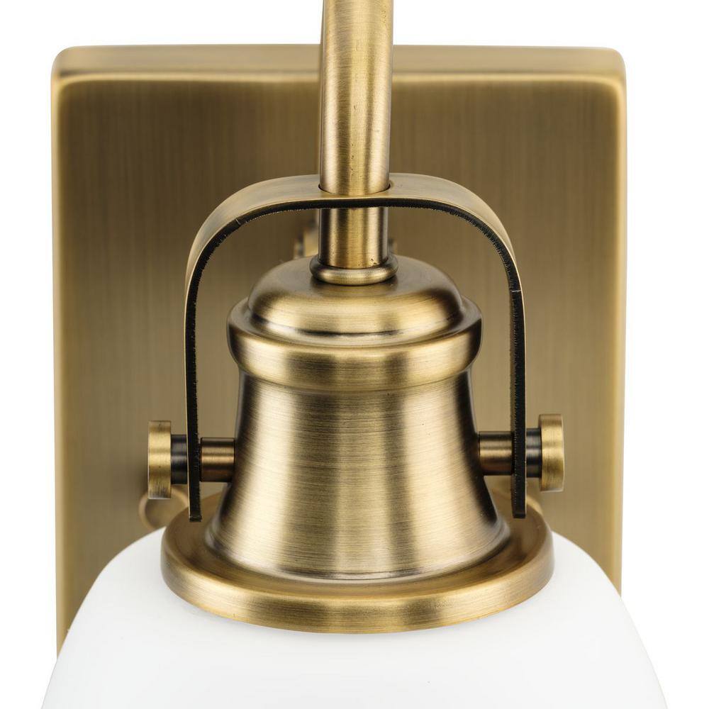 Preston Vintage Brass and Opal Glass Vanity Light