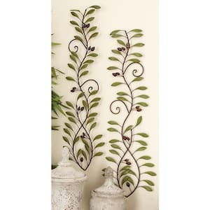 Metal Green Leaf Wall Decor (Set of 2)