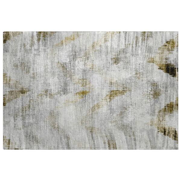 Dream Shag Premium Machine Washable Abstract ADS791 Taupe 2 ft. x 3 ft. Accent Rug