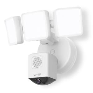 Wired Outdoor Wi-Fi Floodlight Pro Home Security Camera with 2K Resolution and App Control, Works with Alexa and Google