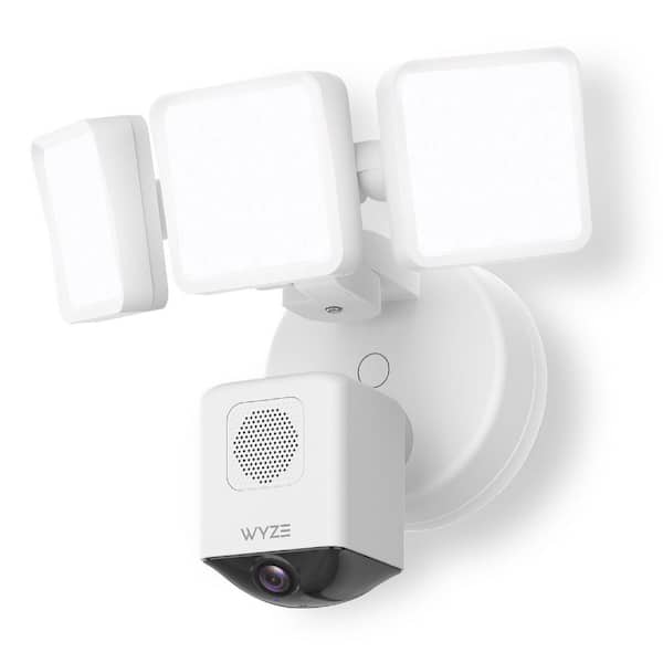 Wired Outdoor Wi-Fi Floodlight Pro Home Security Camera with 2K Resolution and App Control, Works with Alexa and Google