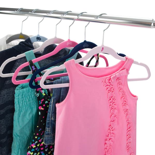 Elama Flocked Velvet Clothes Hangers Pink Pack Of 50 Hangers - Office Depot