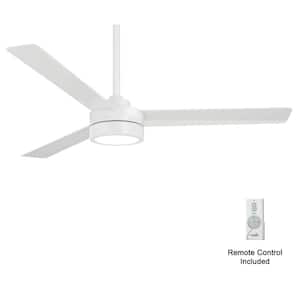 Roto LED 52-in. Indoor Flat White Low Profile Standard Ceiling Fan with Warm White Integrated LED and Remote Control