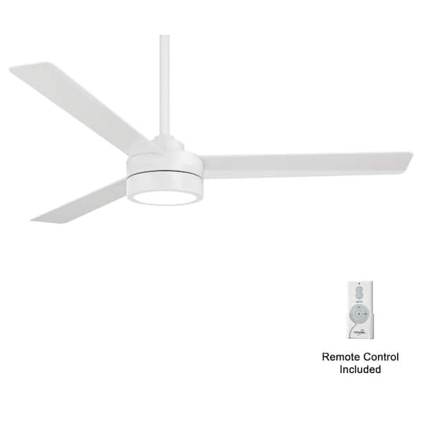 MINKA-AIRE Roto LED 52-in. Indoor Flat White Low Profile Standard Ceiling Fan with Warm White Integrated LED and Remote Control