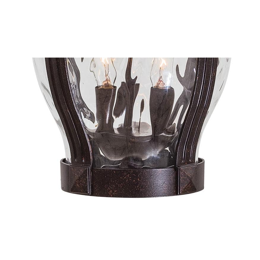 Corona Bronze Outdoor Hanging Lantern with Clear Hammered Glass