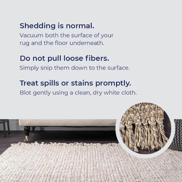 nuLOOM Natura Chunky Loop Jute Gray 9 ft. x 12 ft. Area Rug