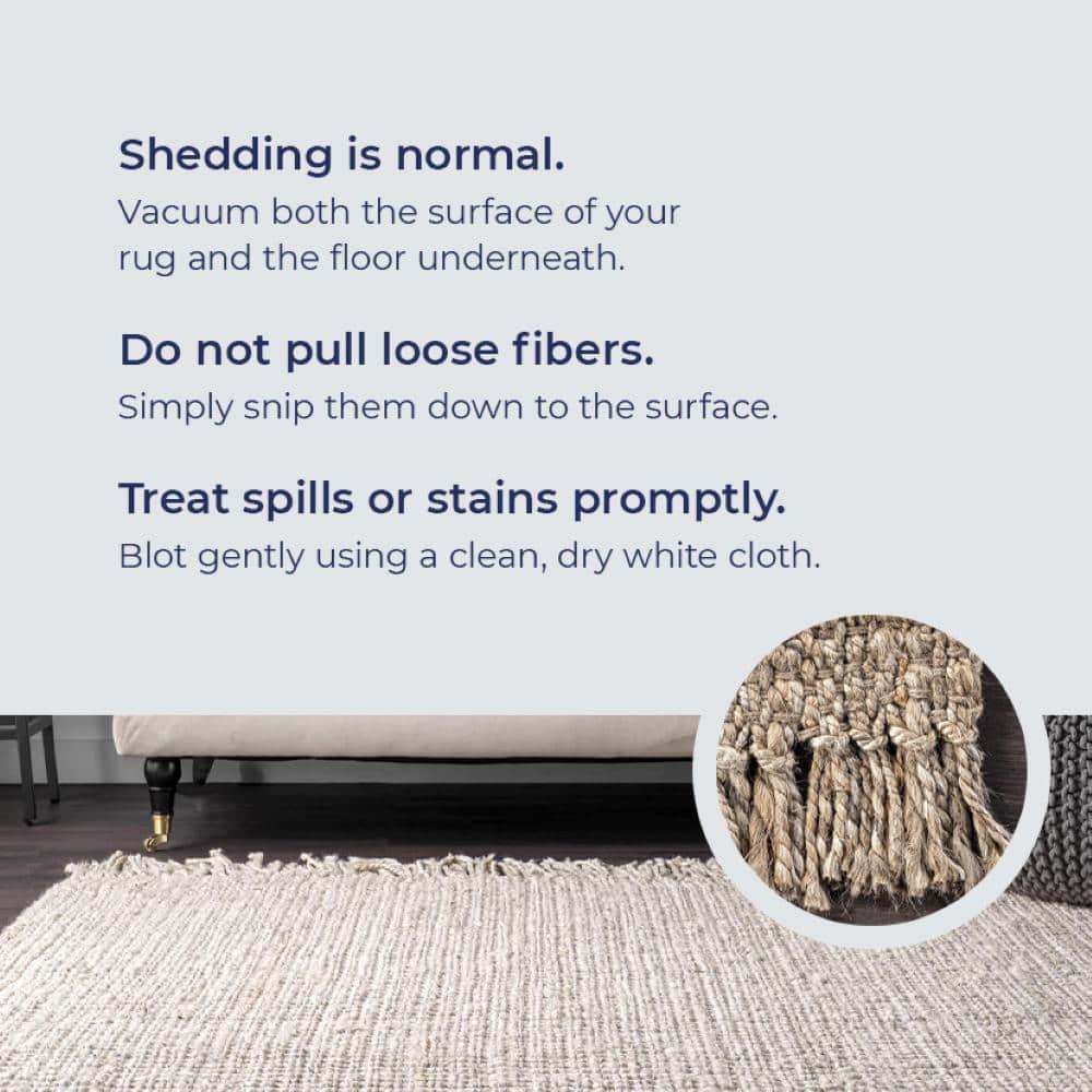 Organico 8' x 10' Ivory Handcrafted Jute Area Rug
