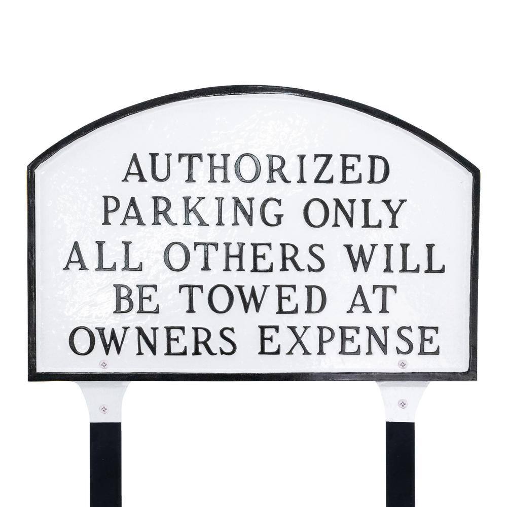 Authorized Parking Only All Others Will Be Towed Standard Arch Statement Plaque with Lawn Stakes - White/Black price history on PriceWatchPro