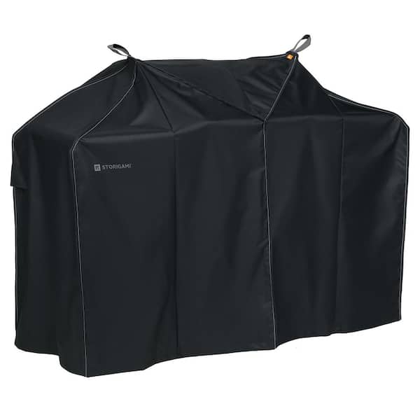 Storigami 70 in. L x 30 in. D x 49 in. H Easy Fold BBQ Grill Cover Charcoal Black
