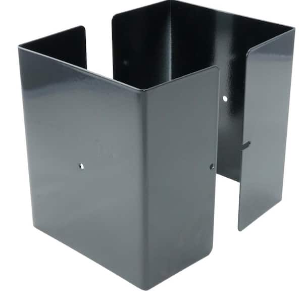 Fence Armor 5 in. x 5 in. x 1/2 ft. H Powder Coated Black - Galvanized Steel Pro Series Mailbox and Fence Post Guard