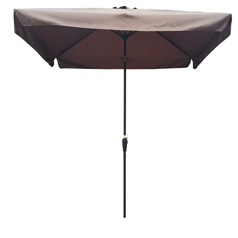 10 ft. x 6.5 ft. Aluminum Pole Market Patio Umbrellas with Crank and Push B