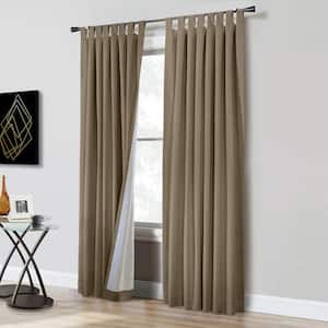 Ventura Pebble 52 in. W x 63 in. L Tab Top Total Blackout Curtain Panel Pair, Each Panel