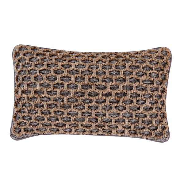 Boho Living Jada Geometric Gray 12 in. x 20 in. Braided Jute Decorative  Throw Pillow YMO015055 - The Home Depot