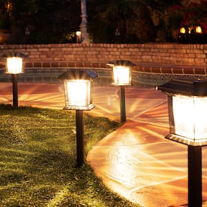 Solar 15 Lumens Black Outdoor Integrated LED Path Light (4-Pack); Weather/Water/Rust Resistant