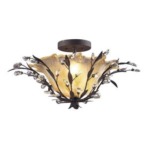 Circeo 2-Light Deep Rust Ceiling Semi-Flush Mount Light