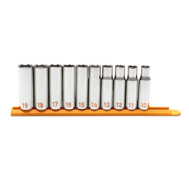 GEARWRENCH 1/2 in. Drive 6-Point Metric Hi-Viz Deep Socket Set (10-Piece)