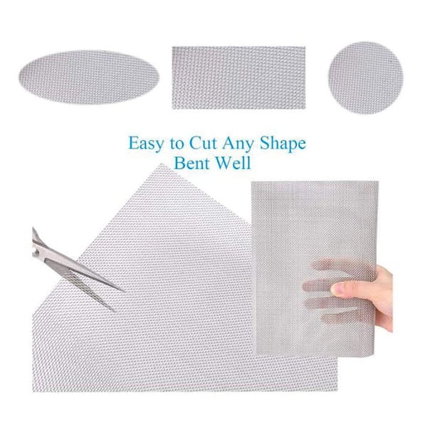 Unique Bargains 20 Mesh 304 Stainless Steel Woven Wire Mesh Screen 118 Inch X 24 Inch Hard And Heat Resisting Wire Mesh For Wall Hole Garden Diy Project Never Rust Easy To Cut - View #8
