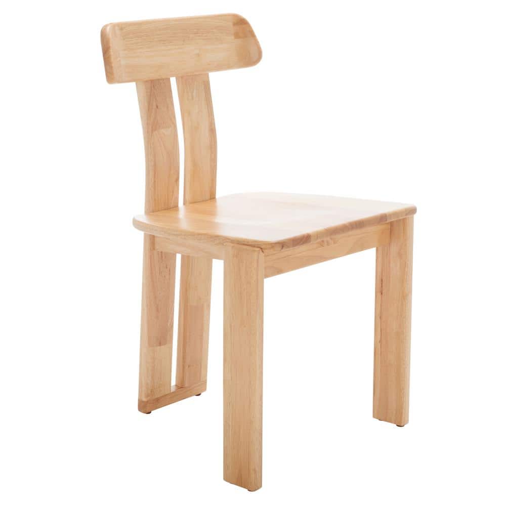 Walnut Wood White Slat Back Dining Chair