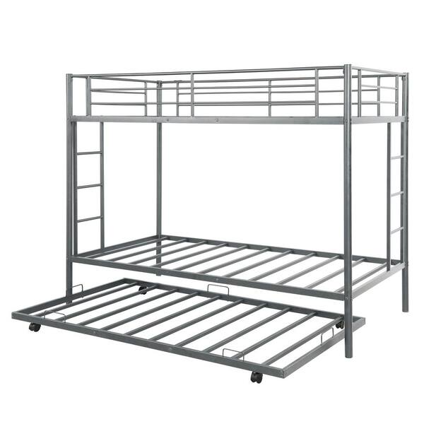 Qualfurn Chara Silver Twin Over, Silver Bunk Bed