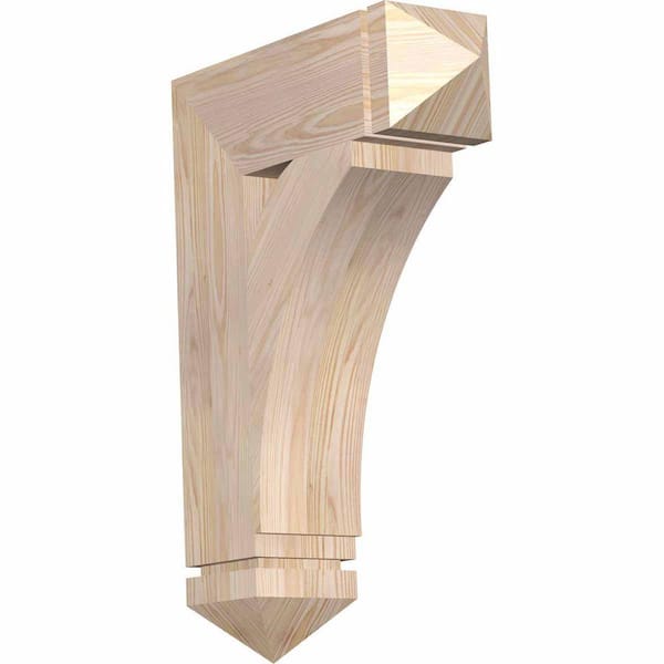 Ekena Millwork 5.5 in. x 28 in. x 20 in. Douglas Fir Thorton Arts and Crafts Smooth Bracket