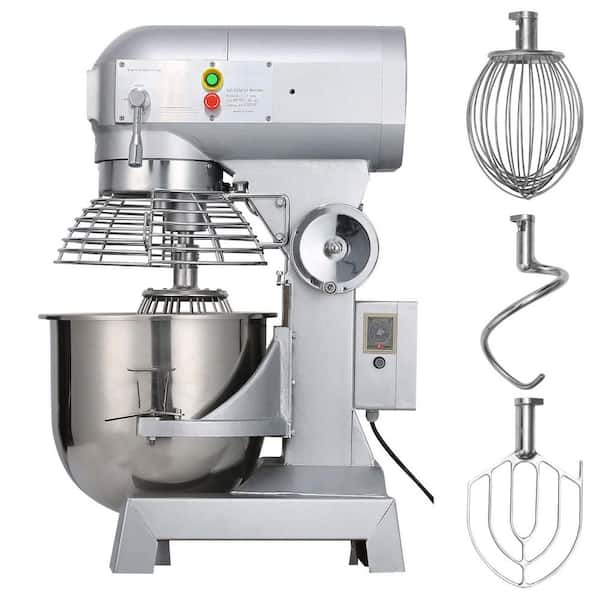 30 qt. Commercial Dough Mixer 3-Speeds Adjustable Mixer Silver Electric Stand with Stainless Steel for Restaurants