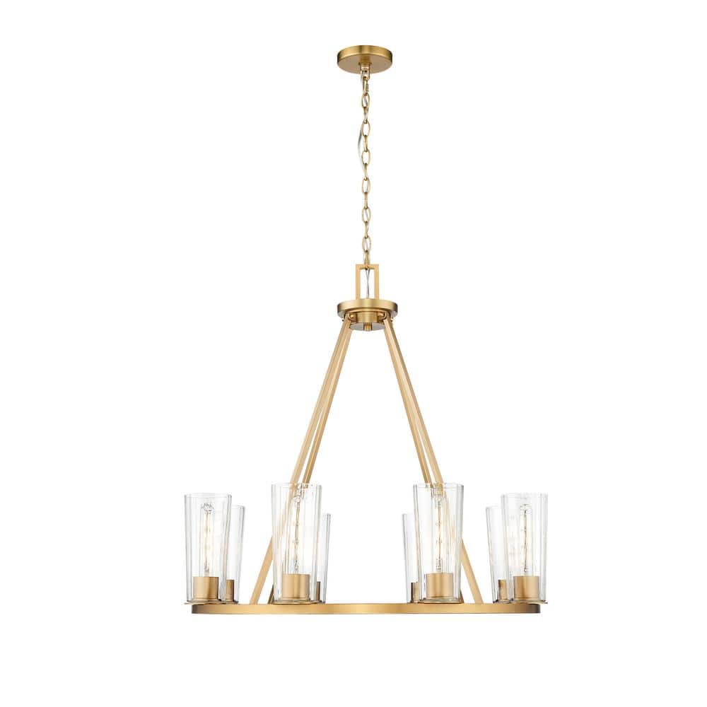 Titus 8-Light in Modern Gold Chandelier with no bulbs included