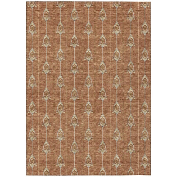 Chantille Machine Washable Indoor/Outdoor Abstract ACN2691 Rust 9 ft. x 12 ft. Area Rug