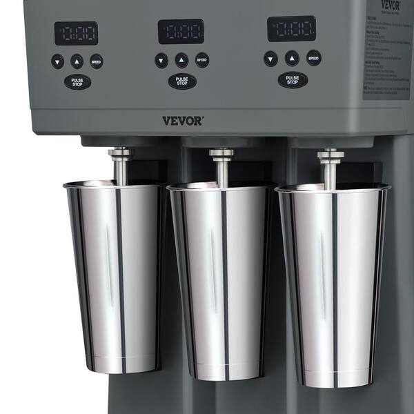 VEVOR Milkshake Maker, 375W x 3 Electric Milkshake Machine, Triple Heads Drink Mixer Blender Machine, 3-Speed Milkshake Mixer with 3 x 820 ml