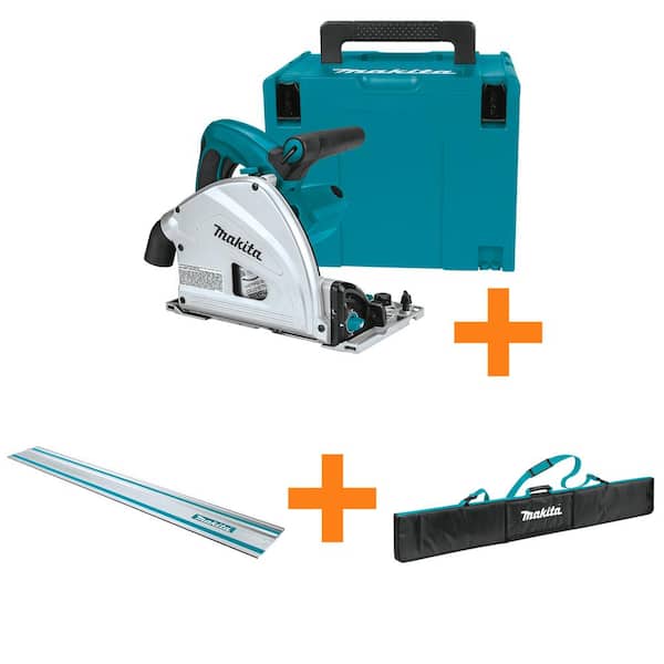 Makita 6-1/2" Plunge Circular Saw, with Stackable Tool Case with bonus 55" Guide Rail & Premium Padded Guide Rail Bag for 39"